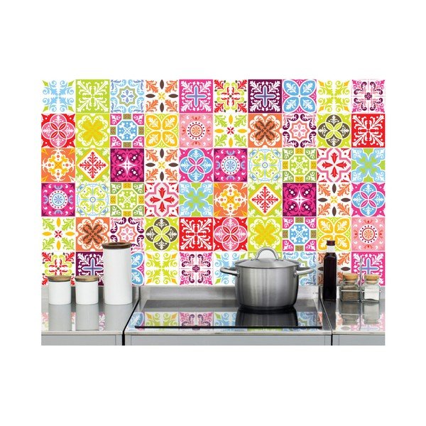 Sada 60 samolepek Ambiance Colored, 10 x 10 cm