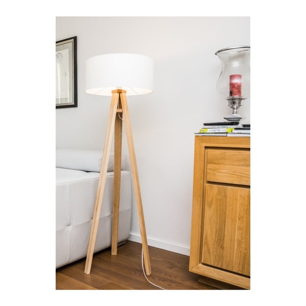 Подова лампа с бял абажур и прозрачен кабел Wanda - Ragaba-image-3