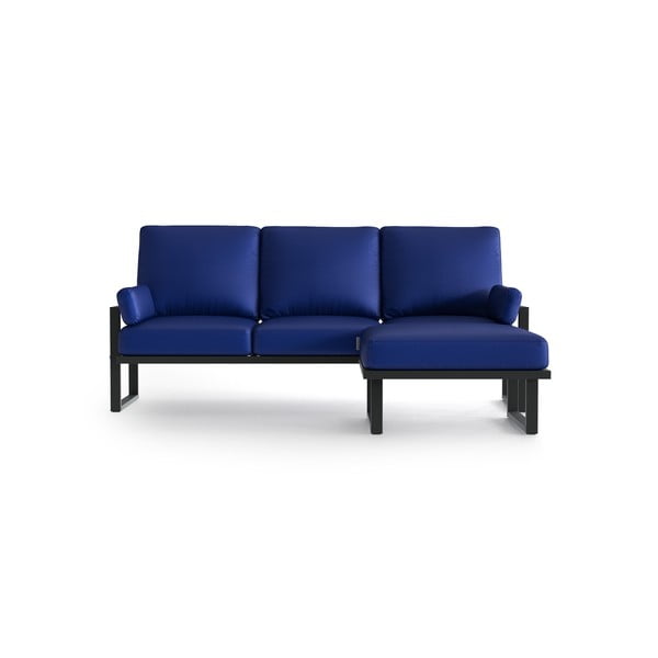 Кралско син ъглов диван с подвижна подложка за крака - Marie Claire Home