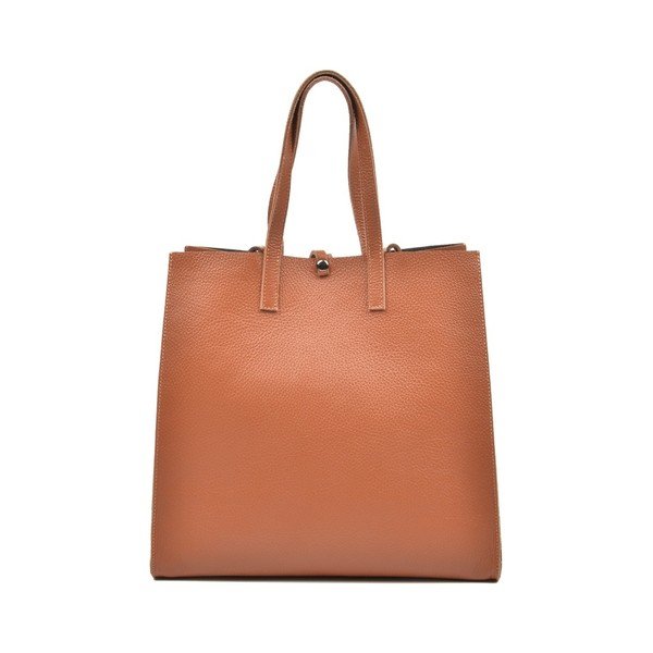Кафява кожена чанта в цвят коняк Mangotti Vera - Mangotti Bags-image-1