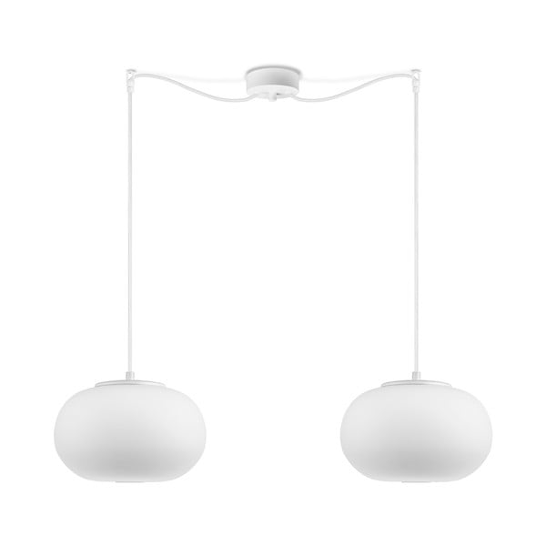 Двураменна висяща лампа Dosei в матово бяло, ⌀ 25 cm - Sotto Luce