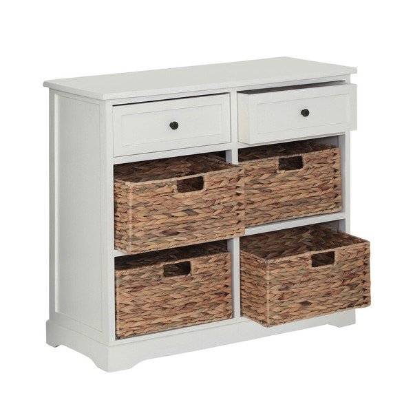 Скрин от масивна Пауловния в цвят слонова кост 76x70x33 cm Vermont – Premier Housewares