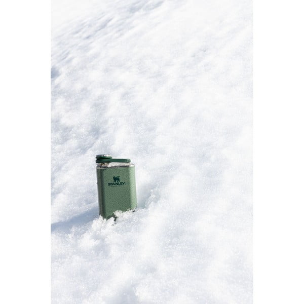 Зелена колба от неръждаема стомана 230 ml Easy-Fill Wide Mouth Flask Hammer Tone Green – Stanley-image-1