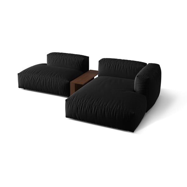 Черен модулен ъглов диван (десен ъгъл) Martina – Micadoni Home-image-3