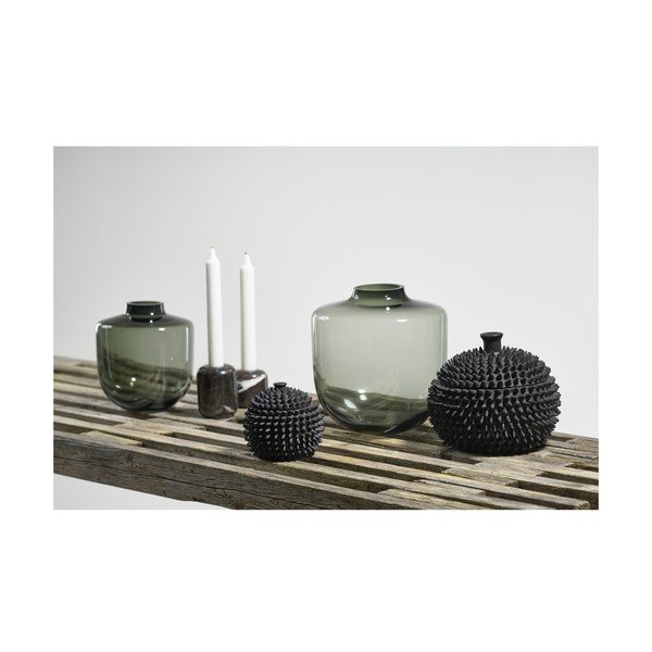 Сива стъклена ваза (височина 21 cm) Daun – Villa Collection-image-4