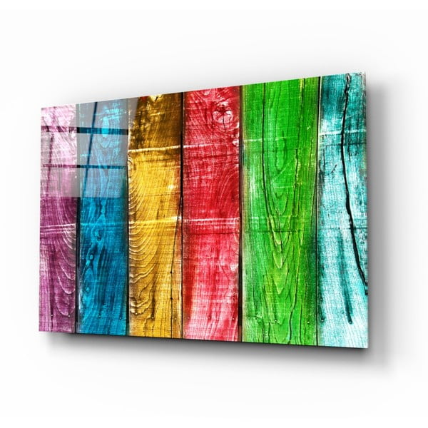 Картина върху стъкло , 110 x 70 cm Colored Wood - Insigne