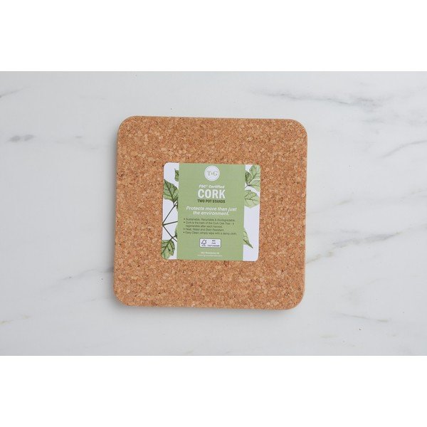 Комплект от 2 коркови подложки, 20 x 20 cm - T&G Woodware-image-1