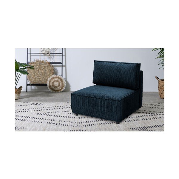 Модул за диван от велур в тъмносиньо, централна част Nihad modular - Bobochic Paris-image-1