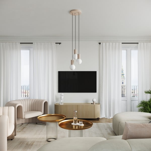 Кафяво-сива настолна лампа със стъклен абажур (височина 19 cm) Orbital – Sollux-image-4