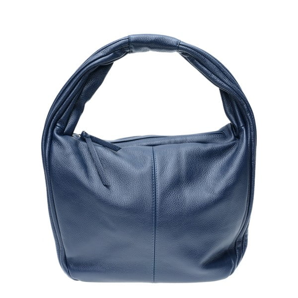 Синя кожена чанта с 2 джоба - Isabella Rhea