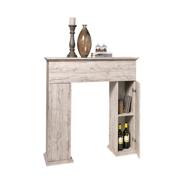 Dekorativní krbová římsa s úložným prostorem v dekoru světlého dubu 13Casa Fireplace-image-2