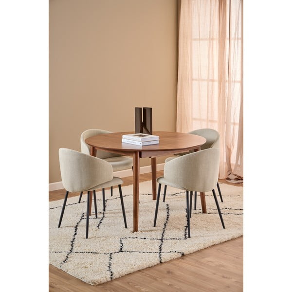 Кръгла сгъваема трапезна маса с допълнителна плоча от декор от орех ø 115 cm Montreux – Actona-image-1