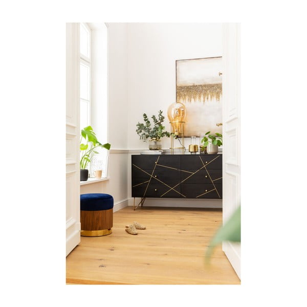 Черен скрин от мангово дърво , ширина 145 cm Gold Vein - Kare Design-image-3