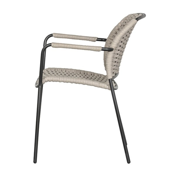 Черно-бежови метални градински  столове в комплект от 2 бр.  Taku – Exotan-image-2