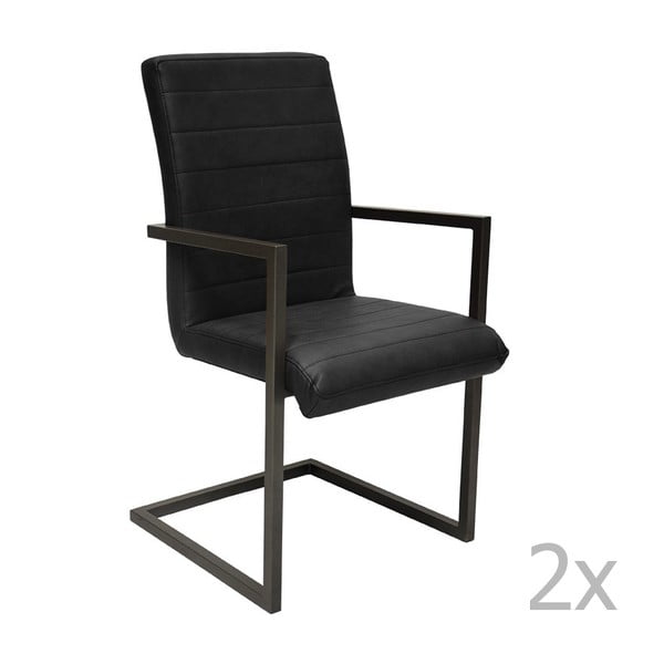Комплект от 2 черни трапезни стола Toscana - RGE