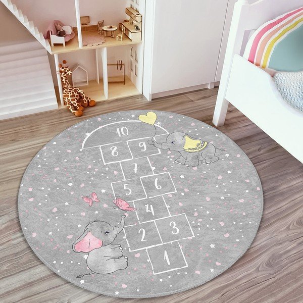 Сив детски килим ø 80 cm Comfort - Mila Home-image-3