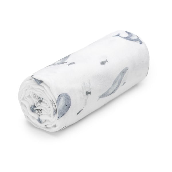 Бяла муселинова бебешка кърпа 100x120 cm Gerda - T-TOMI