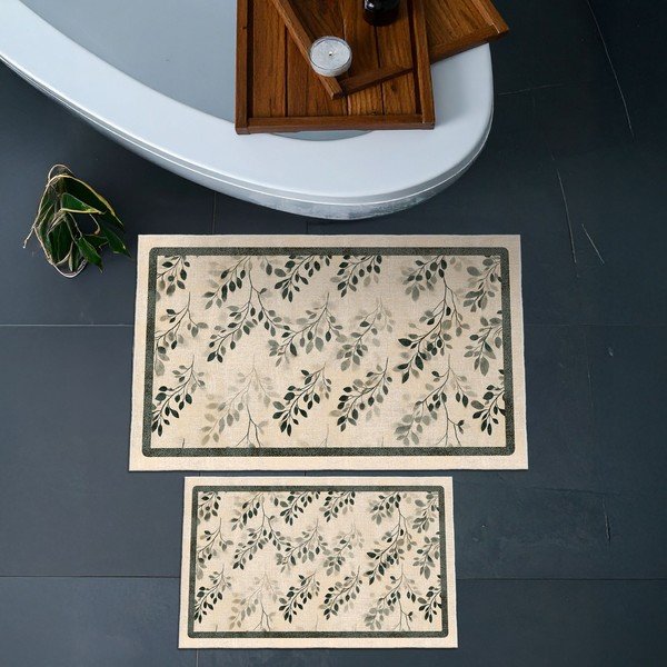 Бежови килими за баня в комплект 2 бр. 60x100 cm – Foutastic-image-2