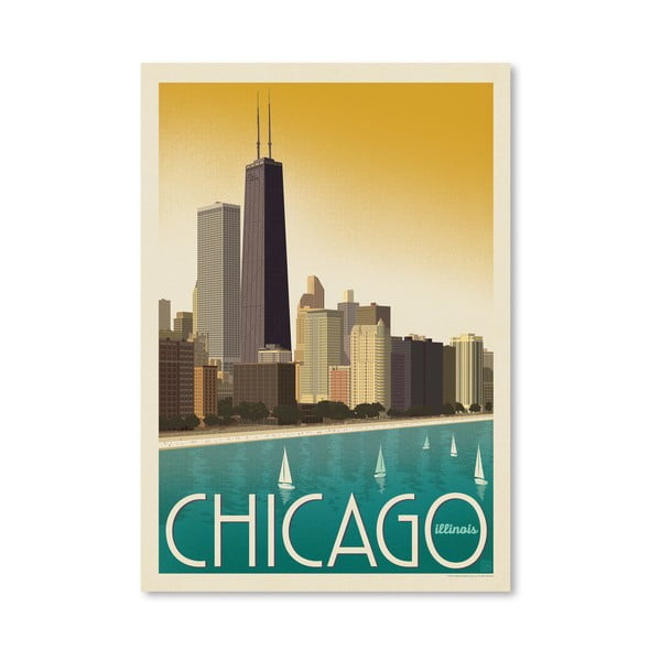 Плакат Чикагско небе, 42 x 30 cm - Americanflat
