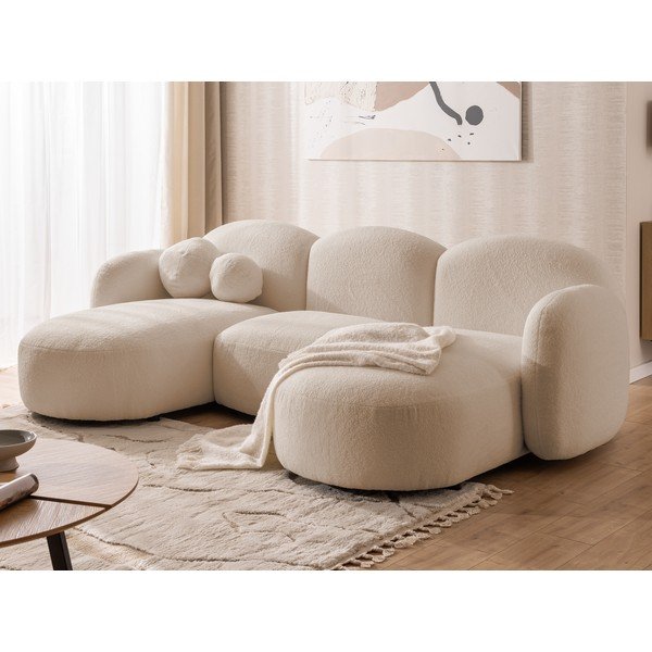 Светлокафяв ъглов диван от букле (U форма) Orbit – Ropez-image-4