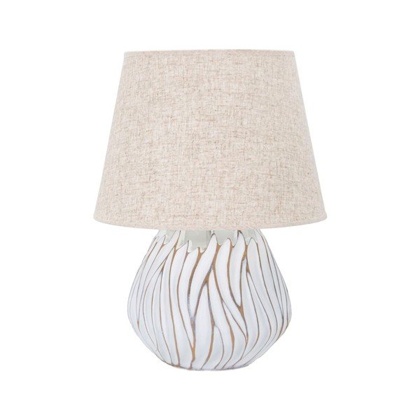 Бежова настолна лампа с текстилен абажур (височина 48 cm) Honduras – Mauro Ferretti