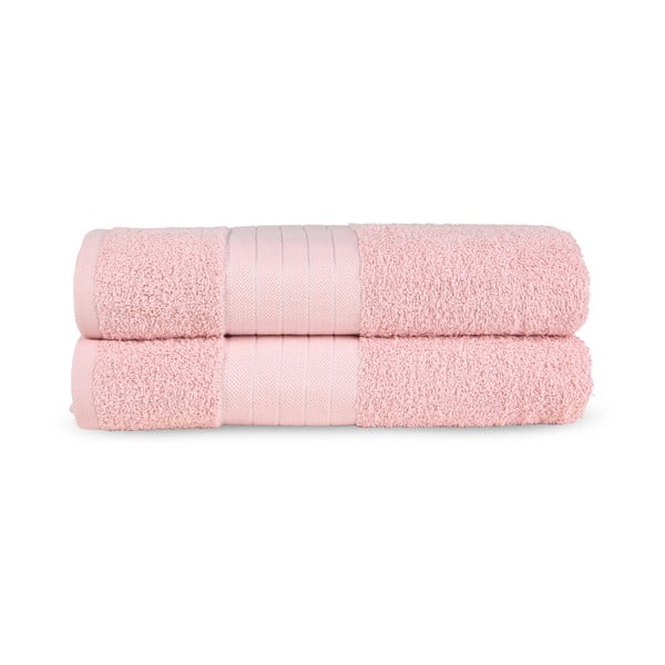 Розови памучни хавлиени кърпи в комплект 2 бр. от тери 70x140 cm – Good Morning