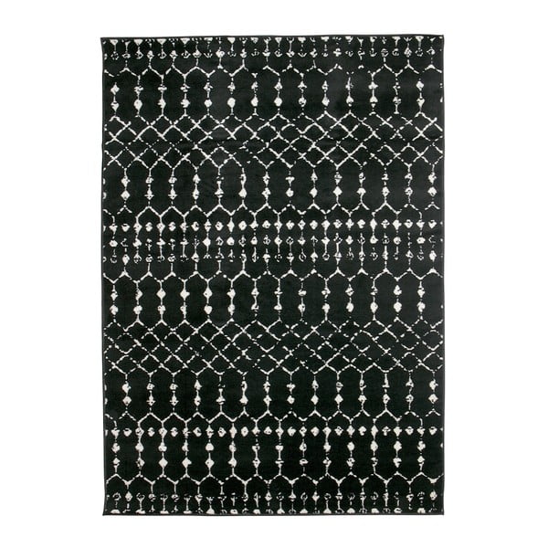 Черен килим Sansa, 170 x 240 cm - WOOOD