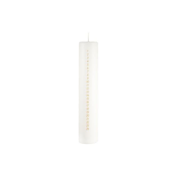 Бяла адвентна свещ с цифри, време на горене 70 ч. Calendar - Unipar