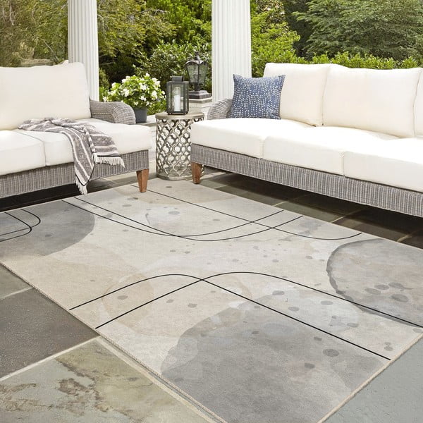 Сиво-кремава пътека подходяща за пране 80x200 cm Simple Lines – Mila Home-image-2