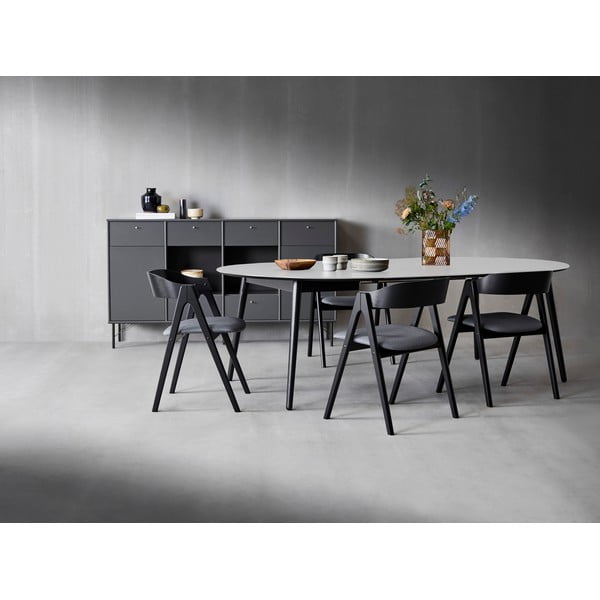 Кръгла сгъваема маса за хранене с бял плот и допълнителна плоча ø 135 cm Meza – Hammel Furniture-image-1