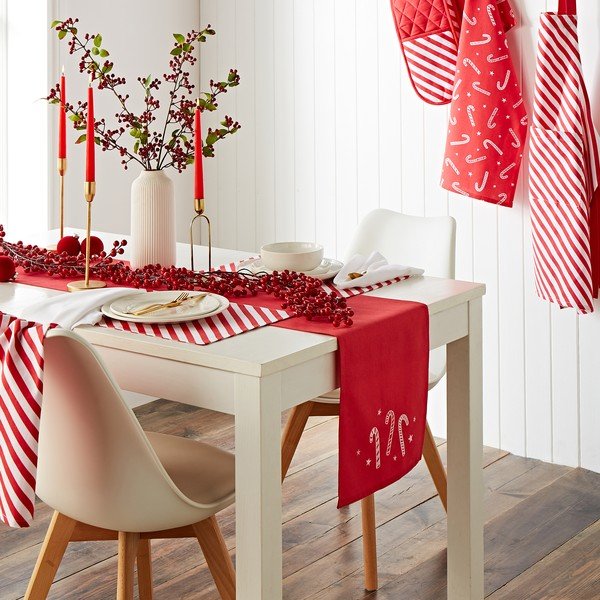 Памучна покривка с коледен мотив 32x220 cm Candy Cane – Catherine Lansfield-image-1