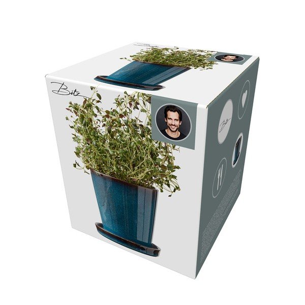 Глинено покритие за кашпа ø 10 cm Gastro Dark Blue/Black – Bitz-image-3