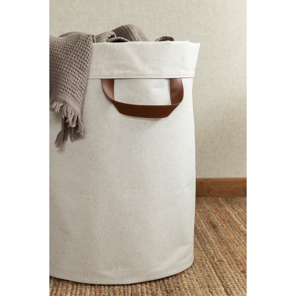 Бежов текстилен кош за пране 69 l Soft Storage – Bigso-image-3