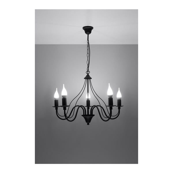 Черна висяща лампа 5 Fiorano - Sollux-image-3