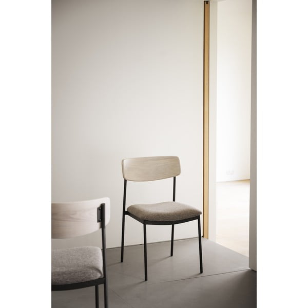 Трапезни столове в бежов и естествен цвят в комплект от 2 бр. Maymont – Rowico-image-1