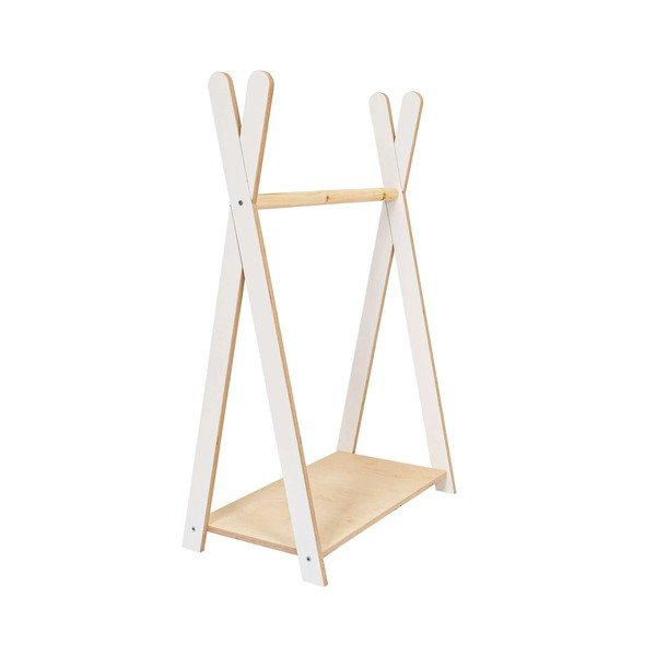 Бяла/в естествен цвят детска закачалка от декор от бор 60x97 cm Montessori – Meowbaby