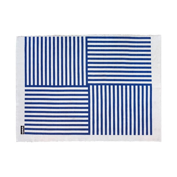 Koberec Lona Print 200x150 cm, modrý/bílý
