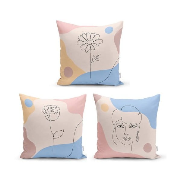 Комплект от 3 декоративни калъфки за възглавници Minimalist, 45 x 45 cm - Minimalist Cushion Covers