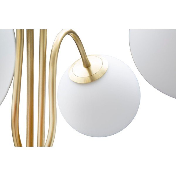 Бяла/златистa подова лампа със стъклен абажур (височина 176 cm) Glamy – Mauro Ferretti-image-2