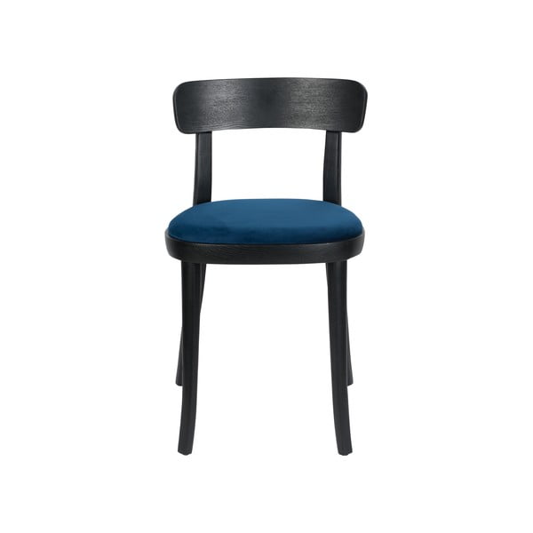 Комплект от 2 черни трапезни стола със синя възглавница на седалката Brandon - Dutchbone