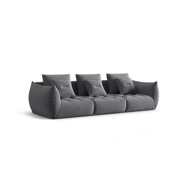 Тъмносив кадифен диван 332 cm Bloom – Micadoni -image-2