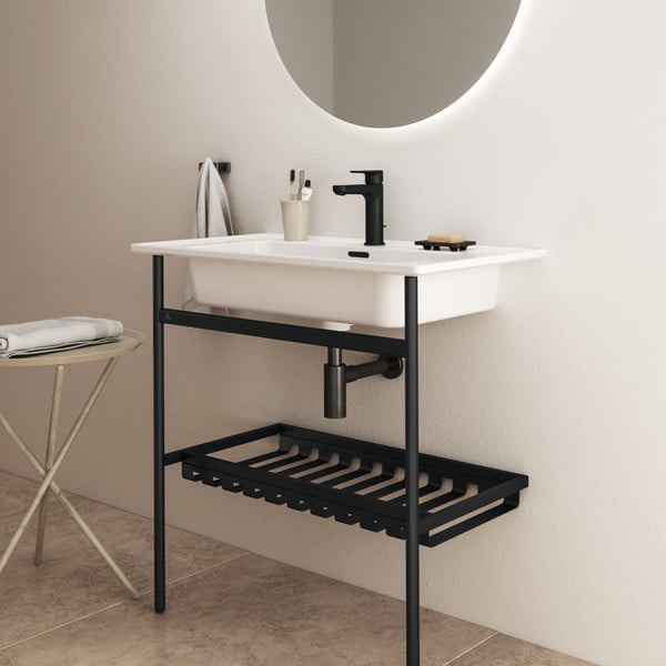 Черна метална стойка за умивалник 76x84 cm Conca – Ideal Standard-image-4