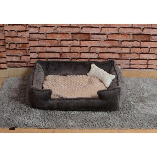 Сиво плюшено легло Nest - Lydia&Co-image-1