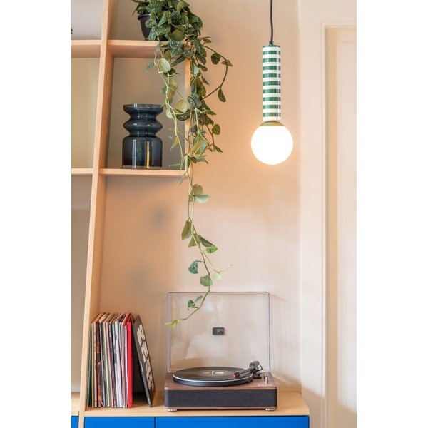 Зелено метално висящо осветително тяло ø 12 cm Rayado Retro – Leitmotiv-image-1