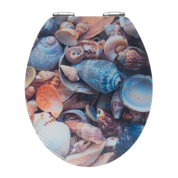 Седалка за тоалетна с 3D изображение и лесно затваряне , 44,5 x 38 cm Sea Shell - Wenko
