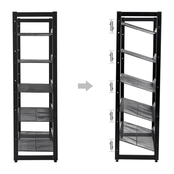 Черен метален рафт за 15 чифта обувки - Songmics-image-2