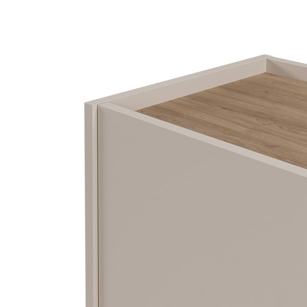 Кремаво-естествен скрин от декор от дъб  150x82,5x40,5 cm Lucile – Marckeric-image-3