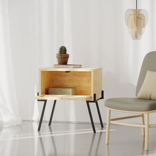 Нощно шкафче в естествен цвят Naive - Kalune Design-image-1