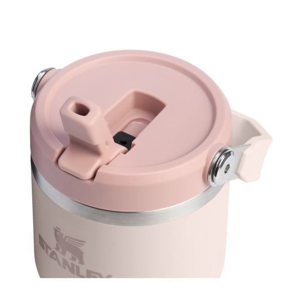 Светлорозов термос от неръждаема стомана 600 ml IceFlow™ Flip Straw 2.0 Tumbler Rose Quartz – Stanley-image-2