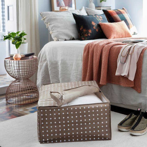 Бежова чанта за съхранение Dots, 50 x 70 cm Rivoli - Compactor-image-1